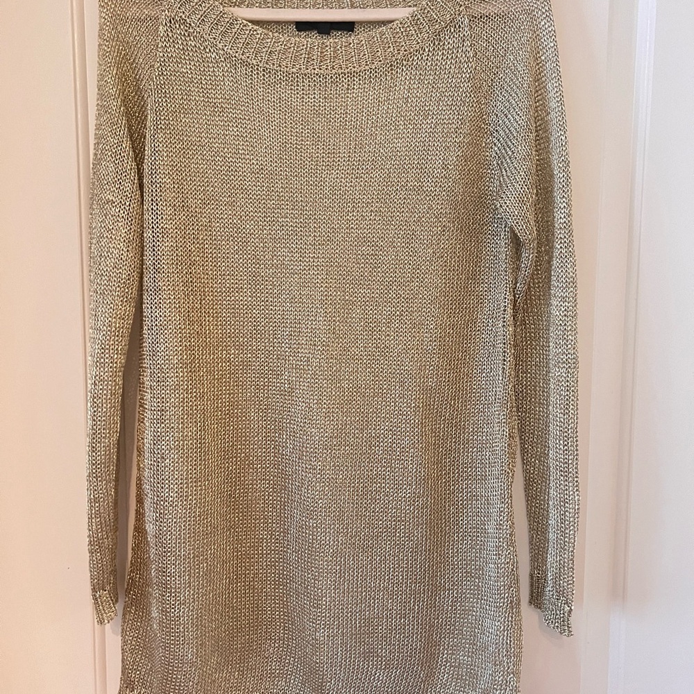 PrettyLittleThing Metallic Gold Tunic Size M